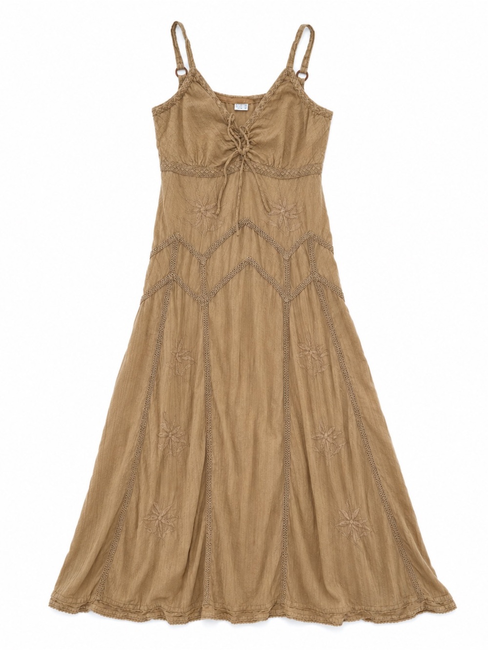Scully Honey Creek HC62 Copper Cotton Embroidered Maxi Dress XS Western Boho